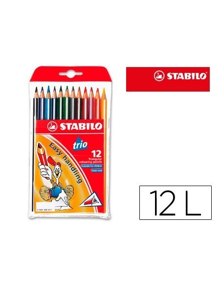 LAPICES DE COLORES STABILO TRIO CAJA DE 12 COLORES