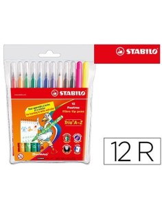 ROTULADOR STABILO TRIO A-Z CAJA DE 12 UNIDADES COLORES SURTIDOS