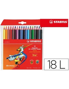 LAPICES DE COLORES STABILO TRIO CAJA DE 18 COLORES