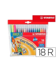 ROTULADOR STABILO TRIO A-Z CAJA DE 18 UNIDADES COLORES SURTIDOS