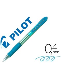 BOLIGRAFO PILOT SUPER GRIP CELESTE RETRACTIL SUJECION DE CAUCHO TINTA BASE DE ACEITE