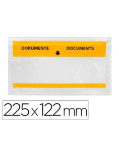 SOBRE AUTOADHESIVO Q-CONNECT PORTADOCUMENTOS MULTILINGUE 225X122 MM VENTANA TOTALMENTE TRANSPARENTE PAQUETE DE 100