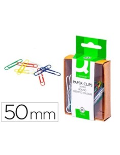 CLIPS COLORES Q-CONNECT 50 MM CAJA DE 30 UNIDADES COLORES SURTIDOS