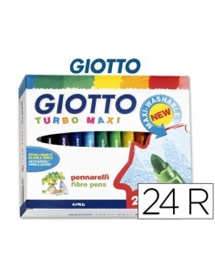 ROTULADOR GIOTTO TURBO MAXI CAJA DE 24 COLORES LAVABLES CON PUNTA BLOQUEADA