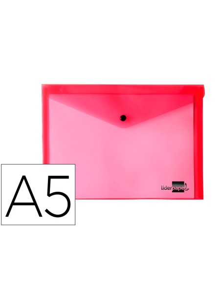CARPETA LIDERPAPEL DOSSIER BROCHE 34350 POLIPROPILENO DIN A5 ROJA TRANSPARENTE