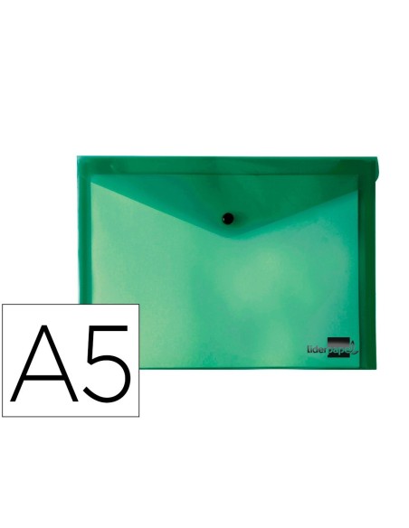 CARPETA LIDERPAPEL DOSSIER BROCHE 34353 POLIPROPILENO DIN A5 VERDE TRANSPARENTE