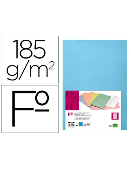 SUBCARPETA LIDERPAPEL FOLIO CELESTE INTENSO 180G/M2