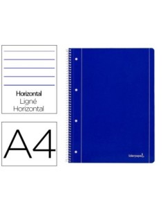 CUADERNO ESPIRAL LIDERPAPEL A4 MICRO SERIE AZUL TAPA BLANDA 80H 80 GR HORIZONTAL CON MARGEN 4 TALADROS AZUL