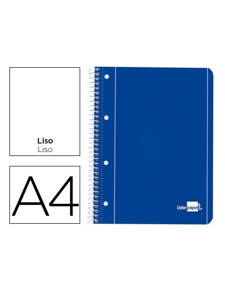 CUADERNO ESPIRAL LIDERPAPEL A4 MICRO SERIE AZUL TAPA BLANDA 80H 75 GR LISO CON MARGEN 4 TALADROS AZUL