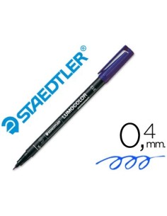 ROTULADOR STAEDTLER LUMOCOLOR RETROPROYECCION PUNTA DE FIBRAPERMANENTE 313-3 AZUL PUNTA SUPER FINA REDONDA 0.4 MM