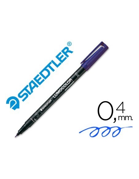 ROTULADOR STAEDTLER LUMOCOLOR RETROPROYECCION PUNTA DE FIBRAPERMANENTE 313-3 AZUL PUNTA SUPER FINA REDONDA 0.4 MM