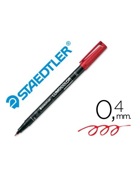 ROTULADOR STAEDTLER LUMOCOLOR RETROPROYECCION PUNTA DE FIBRAPERMANENTE 313-2 ROJO PUNTA SUPER FINA REDONDA 0.4 MM