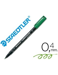 ROTULADOR STAEDTLER LUMOCOLOR RETROPROYECCION PUNTA DE FIBRAPERMANENTE 313-5 VERDE PUNTA SUPER FINA REDONDA 0.4 MM