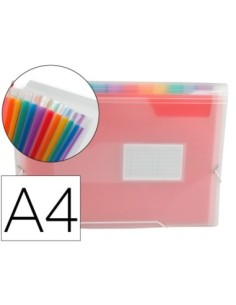 CARPETA LIDERPAPEL CLASIFICADOR FUELLE 42159 POLIPROPILENO A4 TTE 2 HUECOS TARJETAS SPECTRAFILE 13 DPTO