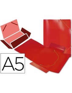 CARPETA LIDERPAPEL GOMAS SOLAPAS 34970 POLIPROPILENO DIN A5 ROJA