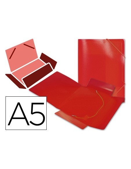 CARPETA LIDERPAPEL GOMAS SOLAPAS 34970 POLIPROPILENO DIN A5 ROJA