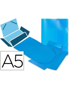CARPETA LIDERPAPEL GOMAS SOLAPAS 34972 POLIPROPILENO DIN A5 AZUL