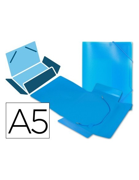 CARPETA LIDERPAPEL GOMAS SOLAPAS 34972 POLIPROPILENO DIN A5 AZUL