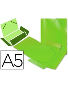 CARPETA LIDERPAPEL GOMAS SOLAPAS 34973 POLIPROPILENO DIN A5 VERDE
