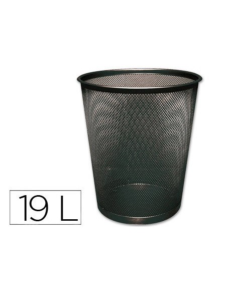 PAPELERA METALICA Q-CONNECT NEGRA REJILLA 295X345MM