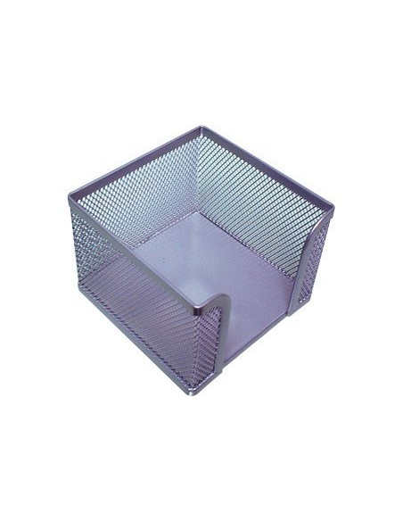 SOPORTE TACO DE PAPEL Q-CONNECT METALICO REJILLA PLATA 95X95X80 MM