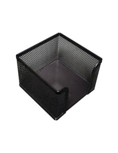 SOPORTE TACO DE PAPEL Q-CONNECT METALICO REJILLA NEGRO 95X95X80 MM