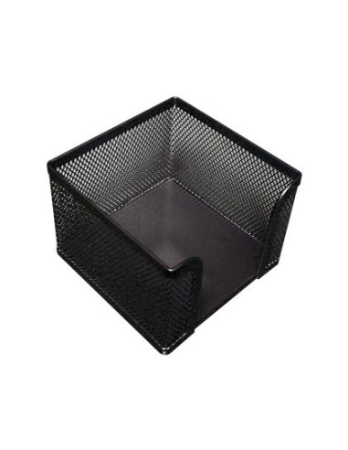 SOPORTE TACO DE PAPEL Q-CONNECT METALICO REJILLA NEGRO 95X95X80 MM