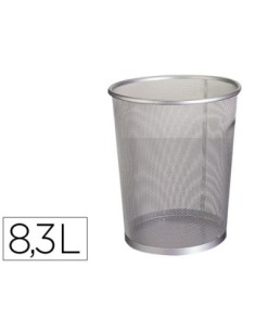 PAPELERA METALICA Q-CONNECT REJILLA GRIS 190X260X235 MM