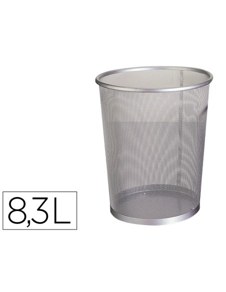 PAPELERA METALICA Q-CONNECT REJILLA GRIS 190X260X235 MM