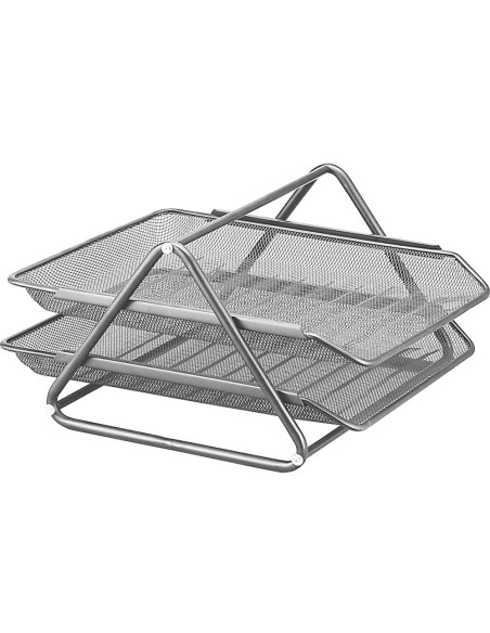 BANDEJA SOBREMESA METALICA Q-CONNECT REJILLA GXA100 PLATA2 BANDEJAS MOVIBLES -300X185X 350 MM