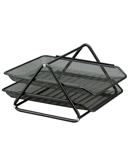 BANDEJA SOBREMESA METALICA Q-CONNECT REJILLA GXA100 NEGRA2 BANDEJAS MOVIBLES -300X185X350 MM