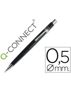 PORTAMINAS Q-CONNECT 0,5 MM CON TRES MINAS CUERPO NEGRO CLIP METALICO