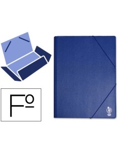 CARPETA LIDERPAPEL GOMAS FOLIO SOLAPAS PLASTICO AZUL