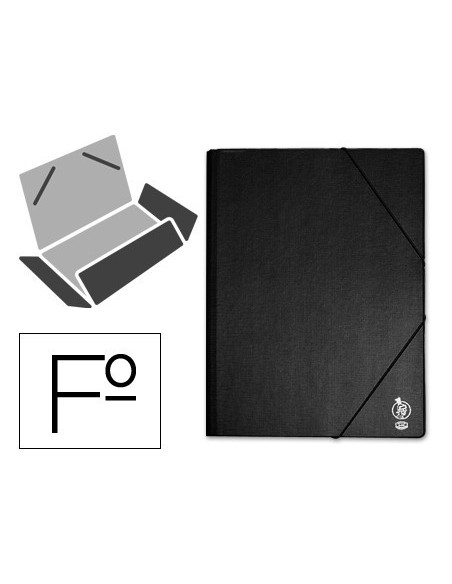 CARPETA LIDERPAPEL GOMAS FOLIO SOLAPAS PLASTICO NEGRA