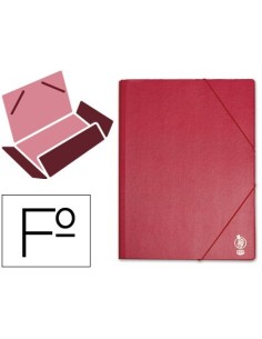 CARPETA LIDERPAPEL GOMAS FOLIO SOLAPAS PLASTICO BURDEOS