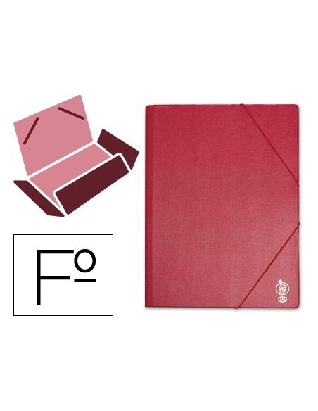 CARPETA LIDERPAPEL GOMAS FOLIO SOLAPAS PLASTICO BURDEOS