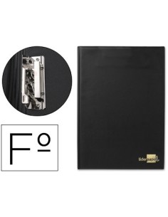 CARPETA LIDERPAPEL MINICLIP LATERAL FOLIO PLASTICO NEGRO