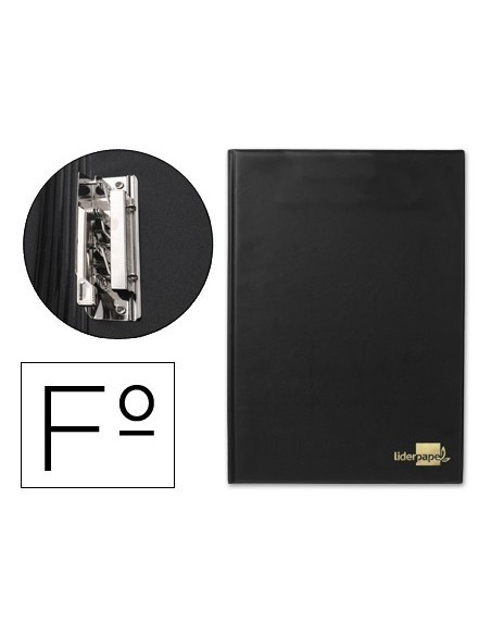 CARPETA LIDERPAPEL MINICLIP LATERAL FOLIO PLASTICO NEGRO