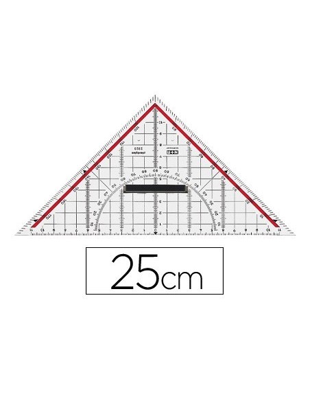 ESCUADRA M+R GEOMETRIA 25 CM PLASTICO CRISTAL