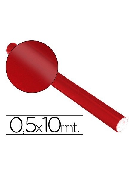PAPEL METALIZADO ROJO ROLLO CONTINUO DE 0,5 X 10 MT