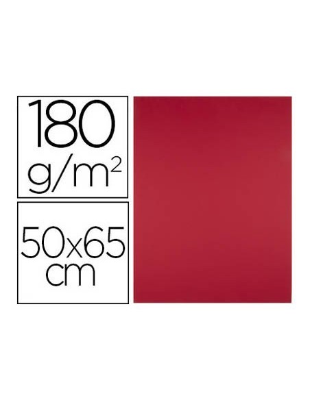 CARTULINA LIDERPAPEL 50X65 CM 180G/M2 ROJO NAVIDAD