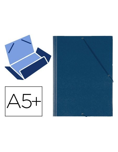 CARPETA GOMAS SOLAPAS PLASTICO SARO CUARTO AZUL