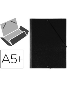 CARPETA GOMAS SOLAPAS PLASTICO SARO CUARTO NEGRO