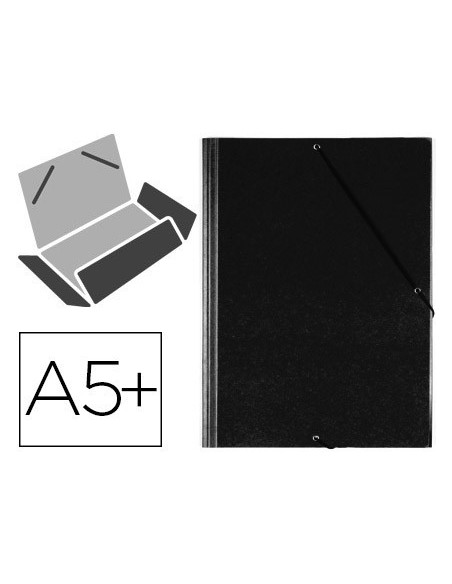 CARPETA GOMAS SOLAPAS PLASTICO SARO CUARTO NEGRO