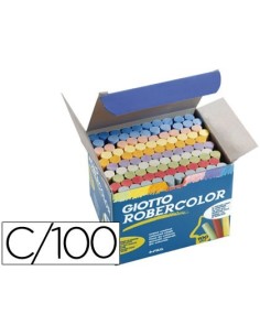 TIZA COLOR ANTIPOLVO ROBERCOLOR CAJA DE 100 UNIDADES COLORES SURTIDOS