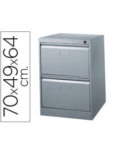 FICHERO CAJONES DE SUELO METALICO DE 2 CAJONES 70CM ALTO,64CM PROF,49CM ANCHOCOLOR GRIS N.1375