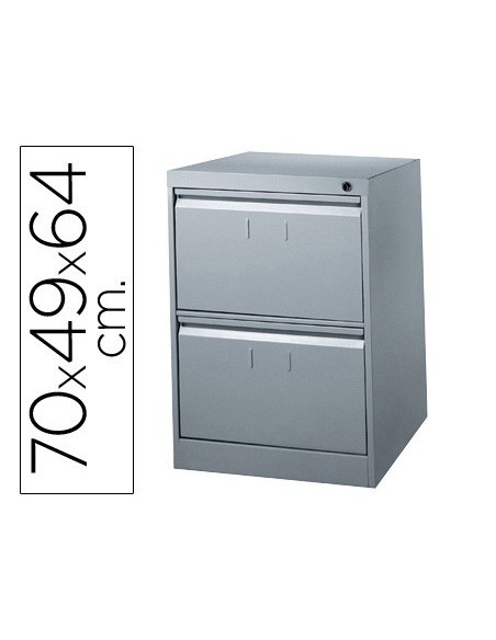 FICHERO CAJONES DE SUELO METALICO DE 2 CAJONES 70CM ALTO,64CM PROF,49CM ANCHOCOLOR GRIS N.1375