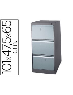 FICHERO CAJONES DE SUELO METALICO DE 3 CAJONES 101 ALTO,65 PROF. 47,5 ANCHO COLOR GRIS N.1375