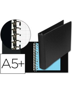 CARPETA MULTIFIN ALFA 3002-M 11 ANILLAS 25 MM PLASTICO CUARTO NEGRO