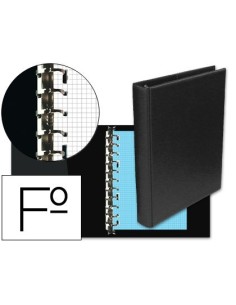 CARPETA MULTIFIN ALFA 3005-M 16 ANILLAS 25 MM PLASTICO FOLIO NEGRO